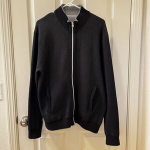 Robert Graham Buzz Classic Fit Sweater Jacket Waffle Knit Full Zip Men's Size XL